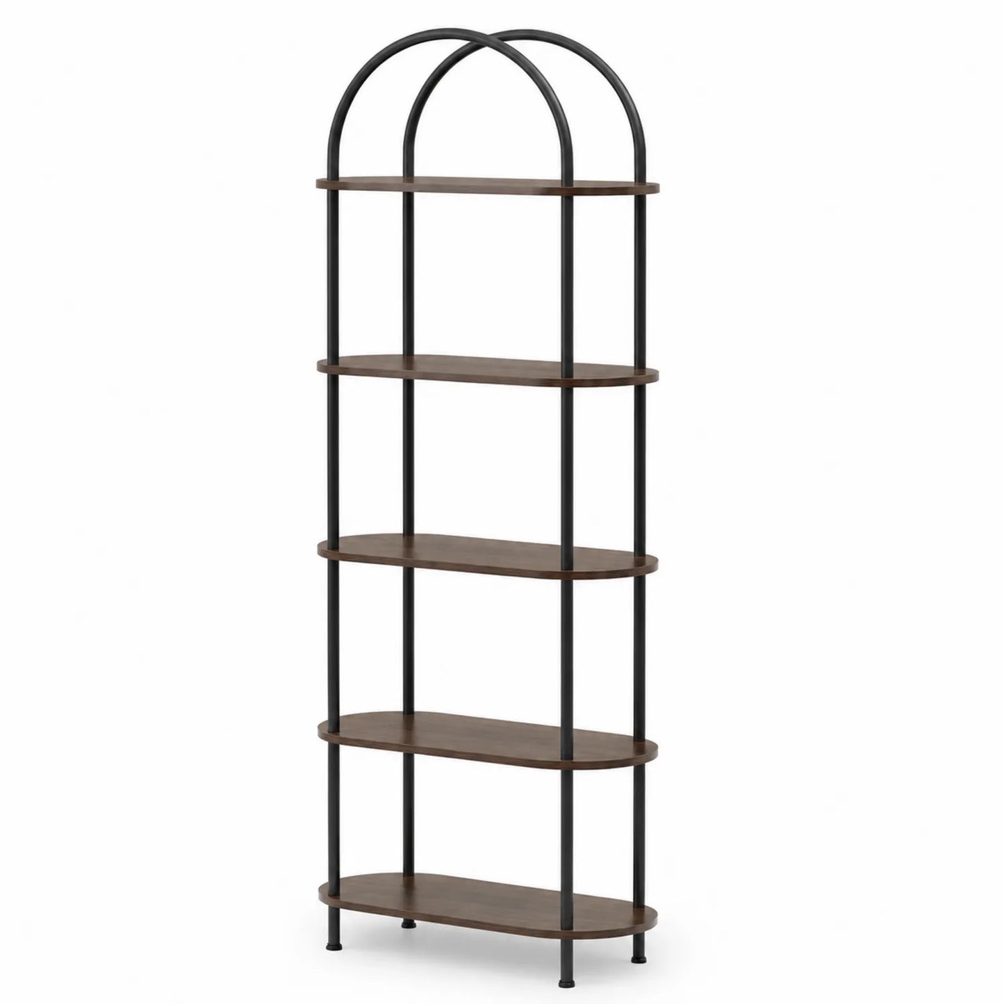 Étagère en Bois et Métal Noir 5 Niveaux
