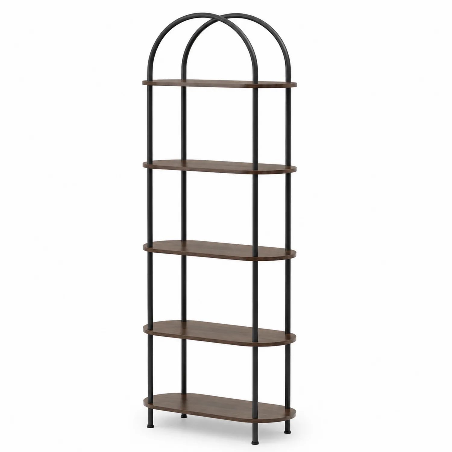 Étagère en Bois et Métal Noir 5 Niveaux