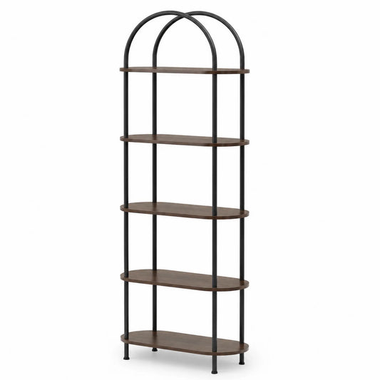 Étagère en Bois et Métal Noir 5 Niveaux