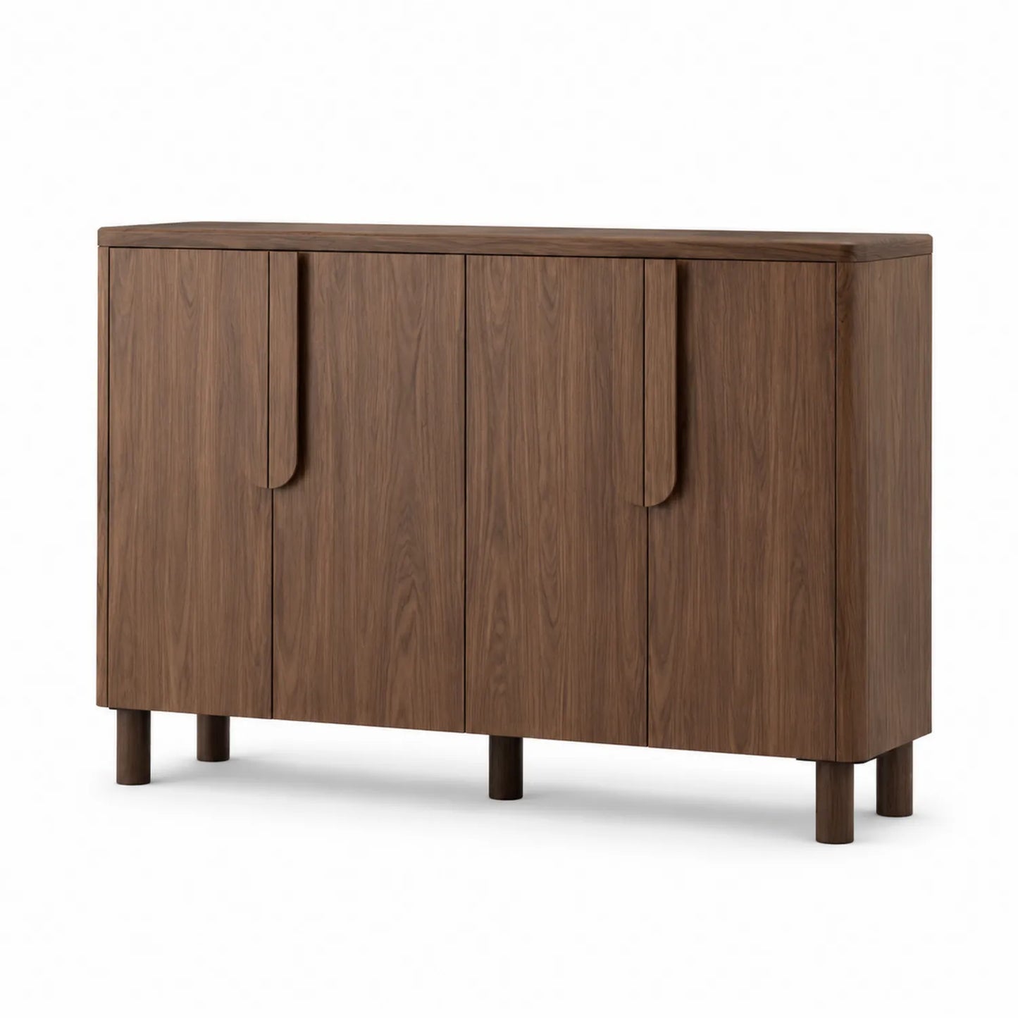 Buffet en bois d'ingénierie noyer 4 portes 160x40x85 cm