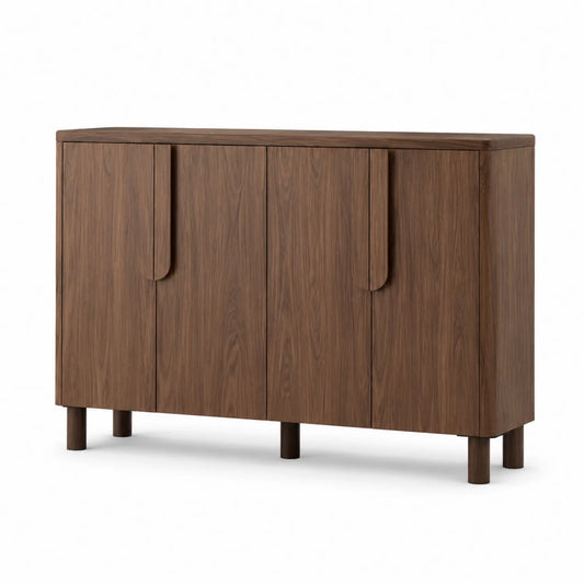 Buffet en bois d'ingénierie noyer 4 portes 160x40x85 cm