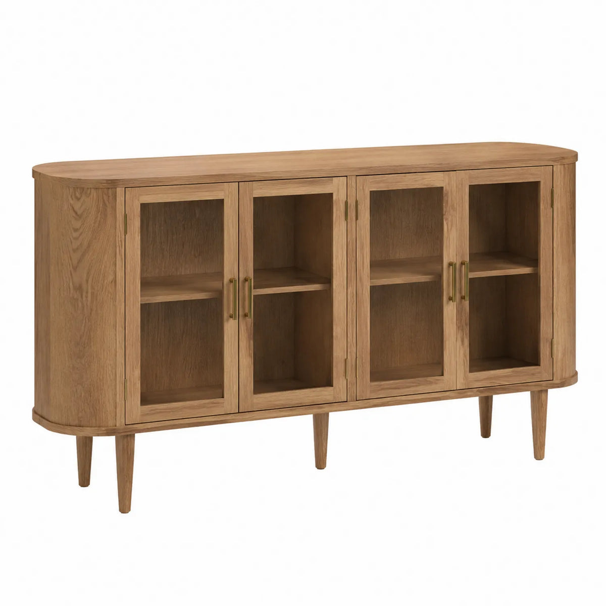 Buffet en bois avec portes vitrées 200x45x90 cm
