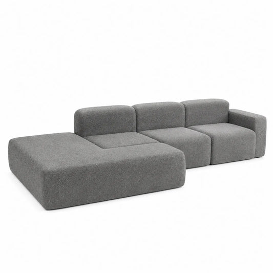 Canapé modulable en tissu Polyester gris
