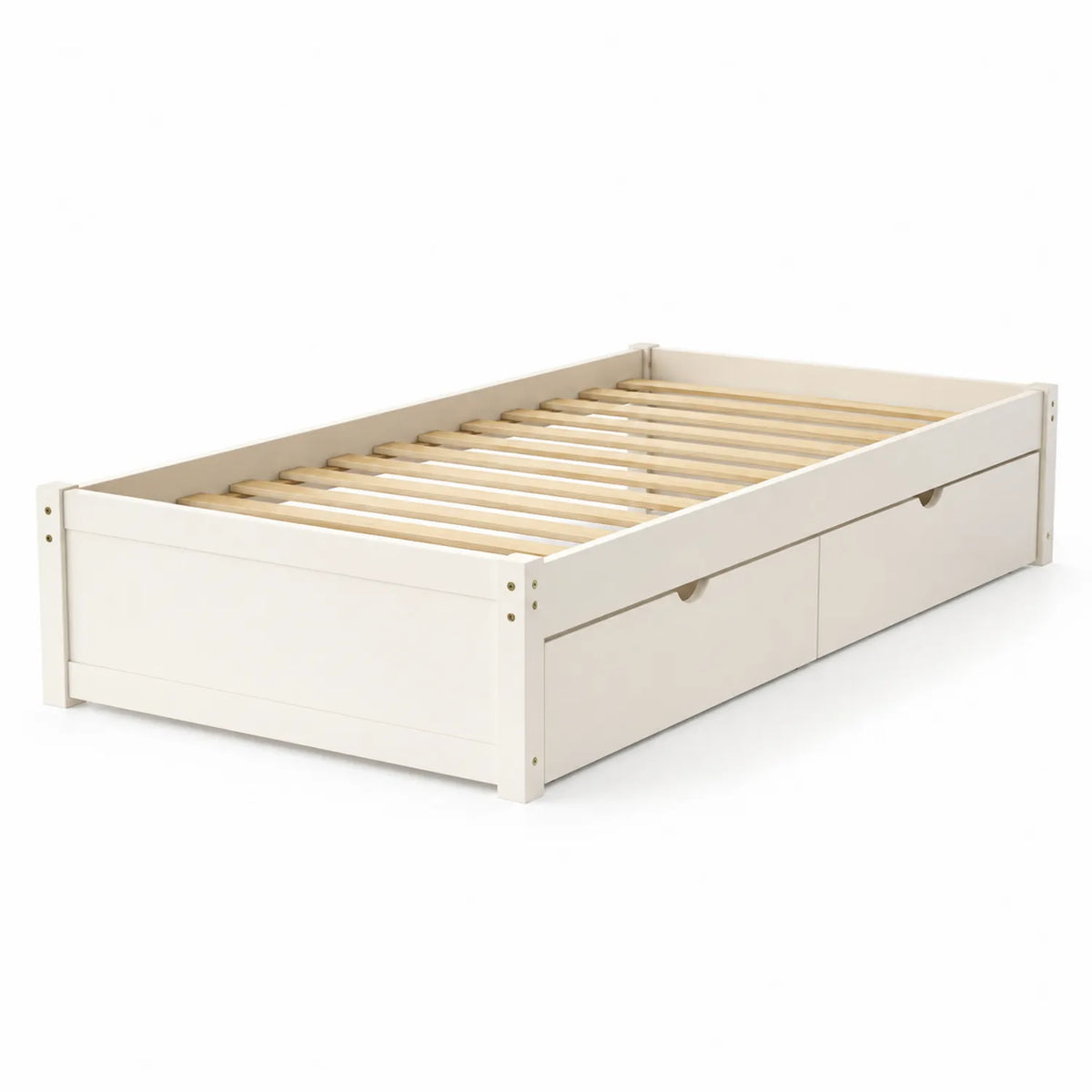 Lit simple en bois avec tiroirs de rangement 200x90 cm