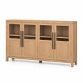 Buffet en bois avec portes en verre trempé